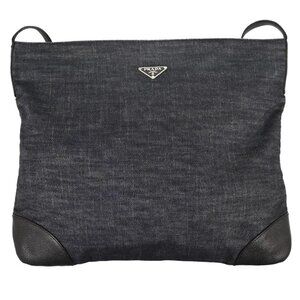 Prada Navy Denim Shoulder Bag 53 125449